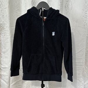 Namuk Panda High Loft Fleece Zip Hoodie, Dark Blue, Sz 9-11 Years